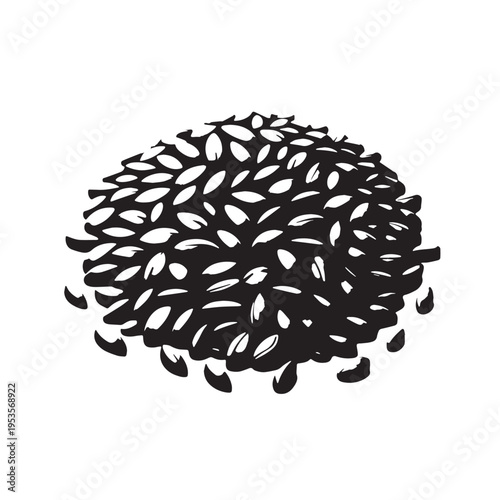 Black Risotto Silhouette Vector, High Quality Illustration on White Background