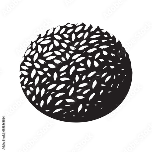 Black Risotto Silhouette Vector, High Quality Illustration on White Background