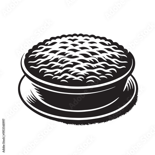 Black Shepherd’s Pie Silhouette Vector, High Quality Illustration on White Background