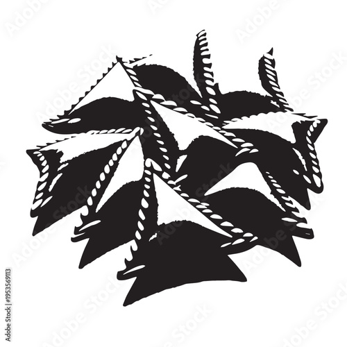 Black Samosas Silhouette Vector, High Quality Illustration on White Background