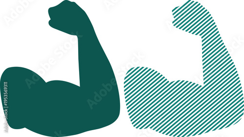 Vector flexed arm muscles icon vector graphic