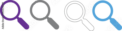 Vector magnifying glass icons - search, discovery, and analysis symbols