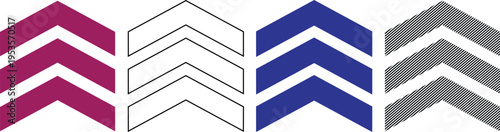 Vector chevron icons set - directional arrows and progress symbols