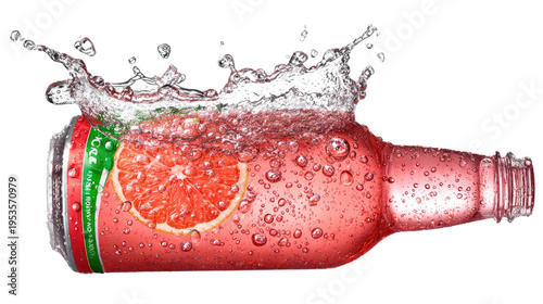 Splash of Refreshment: A refreshing beverage, with a lively splash of liquid, is captured in this dynamic shot, ready to quench thirst and awaken the senses.