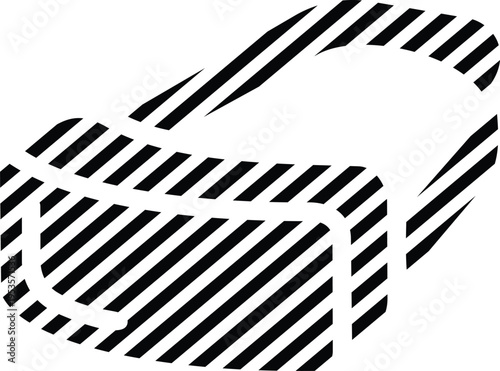 Vector vr headset icon: black and white outline pattern