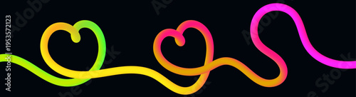 Colorful Wave Line Heart Shape with Gradient Flow Effect. Abstract Love Background with Smooth Curves and Modern Romantic Vector Design.