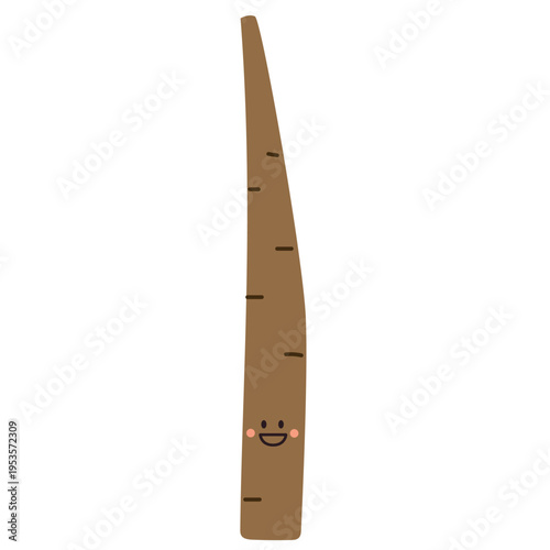 可愛いごぼうのキャラクターイラスト