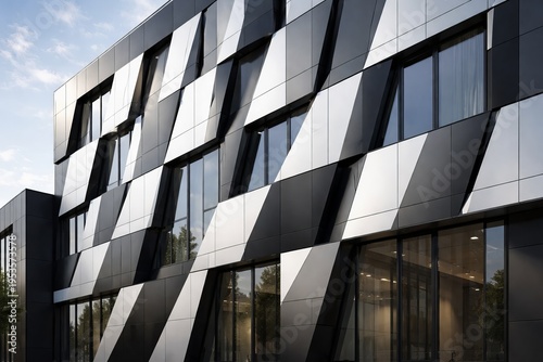 Wallpaper Mural Modern Structure With Reflective Shiny Surfaces. Innovative Cityscape Design Features Angular Panels And Glossy Materials Reflecting Sunset Colors In Vibrant Setting Torontodigital.ca