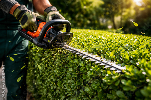 Close-up of pruned bushes, empty space for text, template, photo background, layout, banner, leaflet