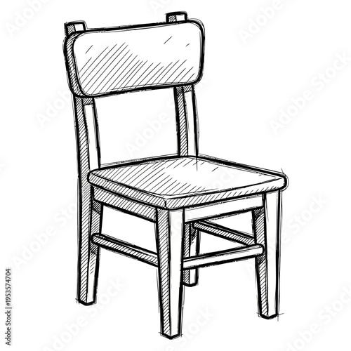 A simple wooden chair with a backrest