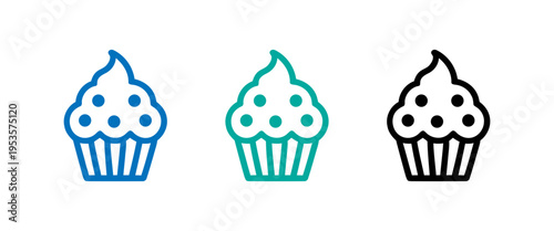 cupcakes with different colored frosting and sprinkles