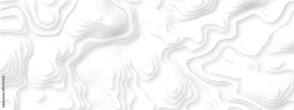 Fotografie Abstract background vector Abstract wavy line 3d paper cut white background