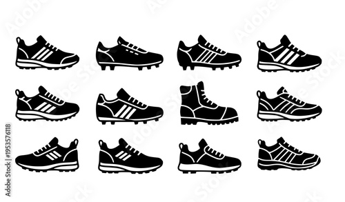 Smart home device icon set with automation and IoT symbols in minimal black vector design