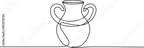 Pottery sculpting, continuous lines on transparent background. One line design vector illustration. one line Icon drawing