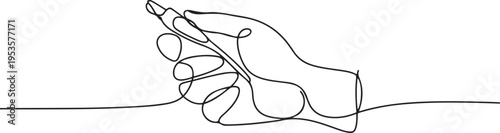 Continuous line, hand of anesthesiologist, surgery, anesthesia line art vector. one line Icon drawing