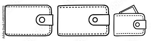 Digital wallet UI icon set with pixel perfect clean design featuring cryptocurrency, fintech, finance icons with white background and stylized graphics