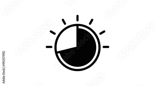 Icon of a Timer with Brightness Adjustment