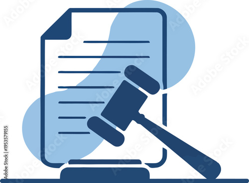 A gavel and a document on a judge's desk