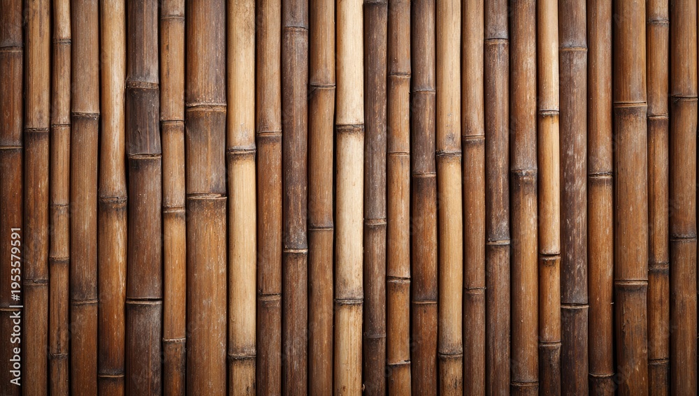 Naklejka premium Natural Bamboo Wall Texture Background Pattern.