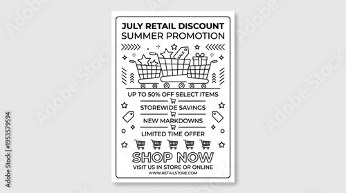 July Retail Discount Summer Promotion Flyer