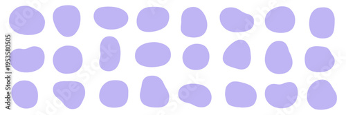 ゆるいフレームのベクターイラストセット。枠、流体シェイプ、楕円、曲線