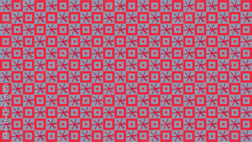 Square and Star Pattern in Red and Gray vector background
