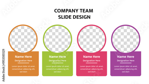 Engaging presentation slide for company team member introductions with circular images