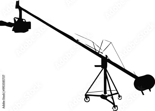 Antique brass telescope pointed towards the starry night sky isolated on white background, Vector, illustration