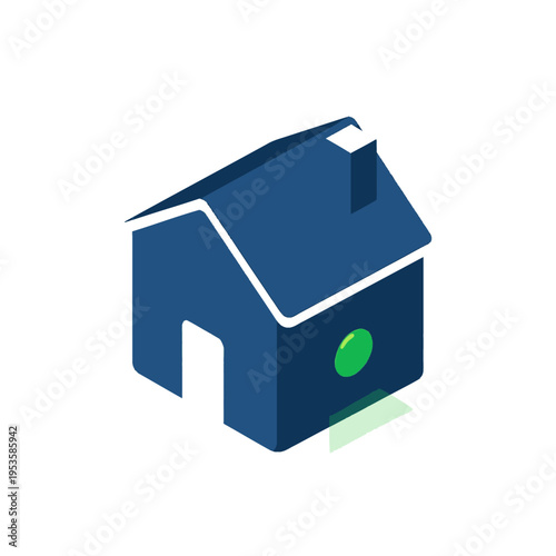 Modern Blue House Icon Illustration Vector Graphic Design for Real Estate and Home Ownership Concepts Digital Art Stock Footage