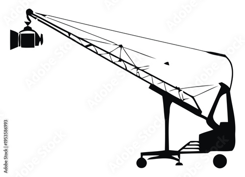 An industrial tractor pulling a heavy load on a construction site during daylight hours isolated on white background, Vector, illustration