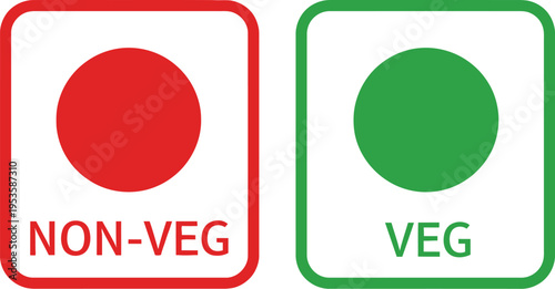 Vegetarian and non-vegetarian food symbols are displayed side-by-side.