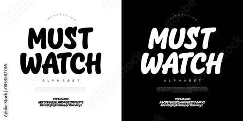 Must watch rounded bubble display font vector for fun movie titles kids posters and creative branding designs