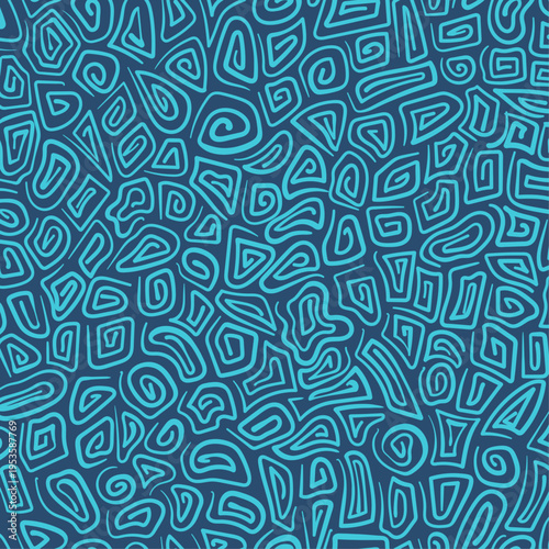 Blue Doodle artful useful trendy stylish design vector Illustration beautiful colorful background
