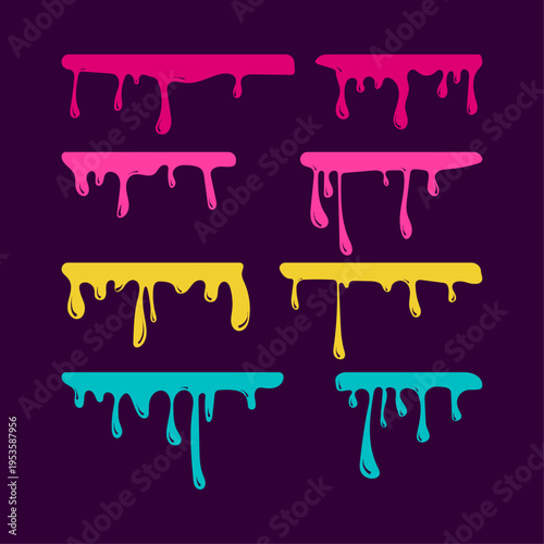 Paint dripping artful useful trendy stylish design vector Illustration lovely colorful background