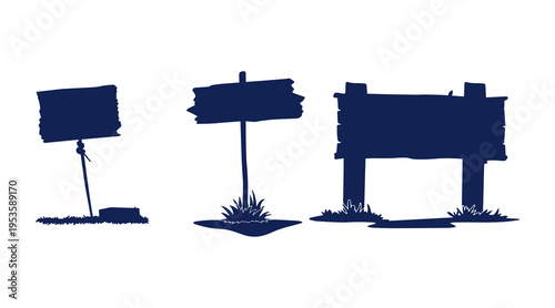 Realistic Wooden Signboard Shadow Vector Illustration