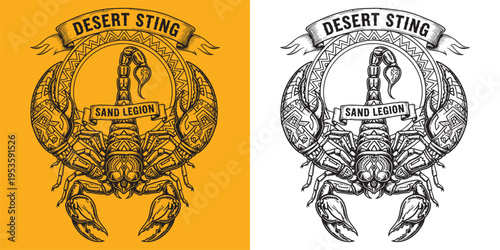 Desert Sting Sand Legion Scorpion Tribal Shield