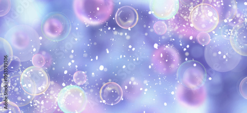 Transparent rainbow soap bubbles realistic vector background. Pink and blue iridescent gradient balloon with shining effect, 3d glossy water spheres, shampoo, cosmetic bath product, dreamy design