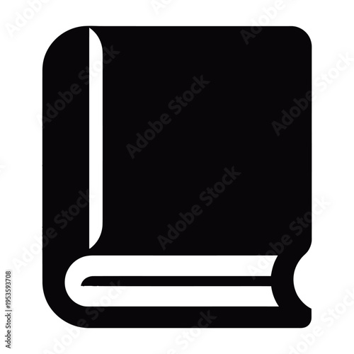 Vector of a closed book with rounded corners