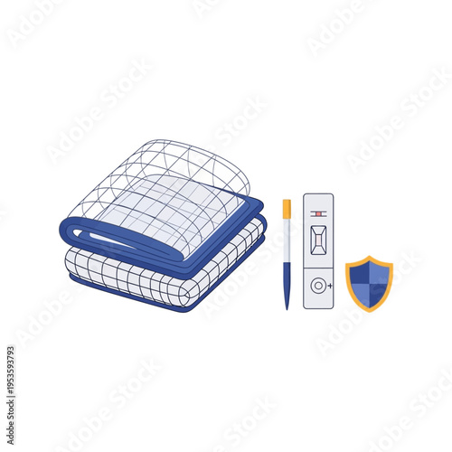 Rapid antigen test with protection symbol illustrating health security