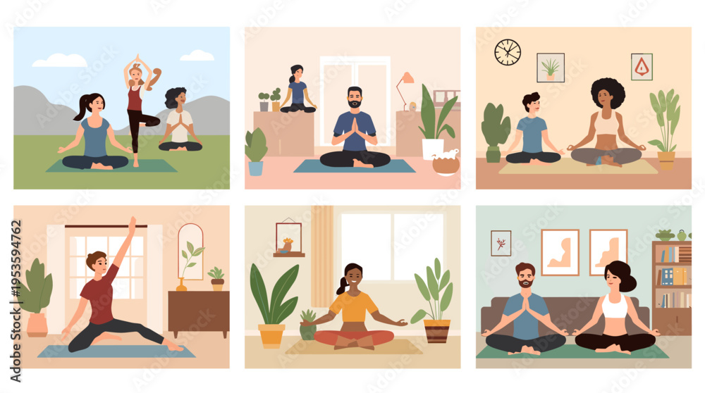 Fototapeta premium A minimalist illustration of a potted plant and a reaching hand. Evokes feelings of growth, care, and well-being, ideal for wellness or home decor con