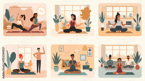 A calming and modern illustration of a potted plant. Ideal for branding, websites, or social media content seeking a serene and organic aesthetic.