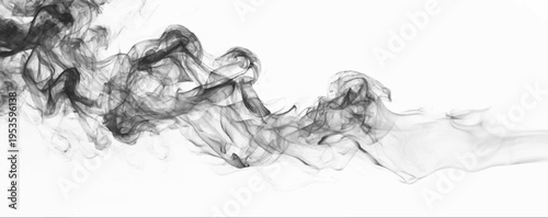 White smoke curls with delicate motion, soft gradients, and realistic transparent effect. vector