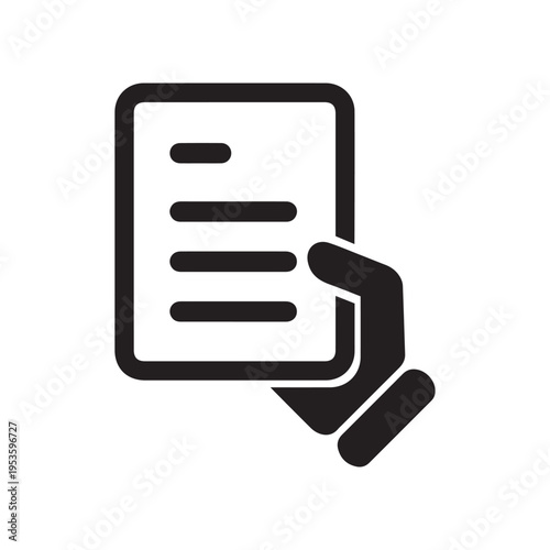 Vector illustration of single isolated document handing icon
