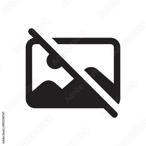  no gallery icon vector. no image photo album icon banned signs, no picture symbol. web vector icon