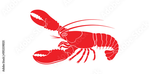 Simple lobster symbol illustrated as a crisp vector on white.