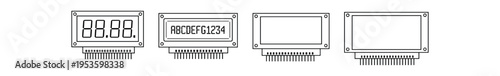 Outline illustrations of numeric and alphanumeric digital display modules and panels.