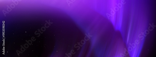 Aurora borealis lights in northern starry sky with vibrant purple pink gradient realistic vector background. Magical polar night atmosphere, abstract winter arctic bg with neon light