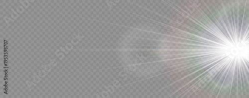 Festive Christmas overlay with sparkling rays, glowing beams, and lens flare effects.