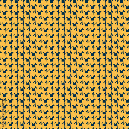 Houndstooth Pattern in Golden Yellow and Navy Blue vector background