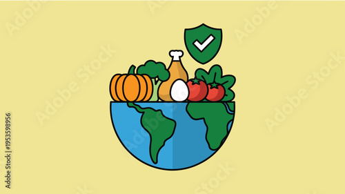 Global food safety secure healthy diet illustration